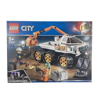 LEGO City Rover Testing Drive set (60225) featuring a NASA-inspired rover with a functioning robotic arm.