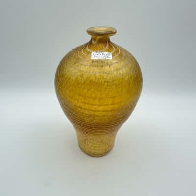 KOSTA BODA BERTIL VALLIEN VASE "MINOS" IN GOLD METALIC GLAZE SIGNED