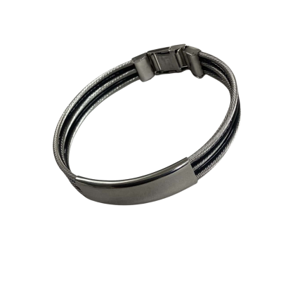Stainless Steel Cable Bracelet- Modern Industrial Style
