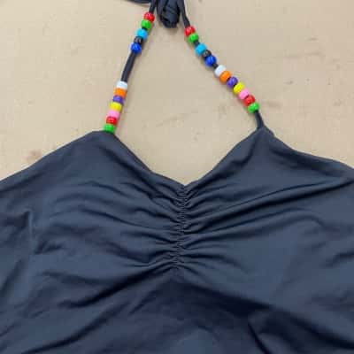 Kript Womens  Size XS Halter Neck Top Black  