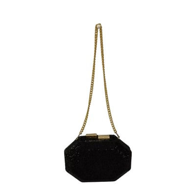 Olga Berg Womens Tilly Hotfix Evening Bag Black  / Gold 