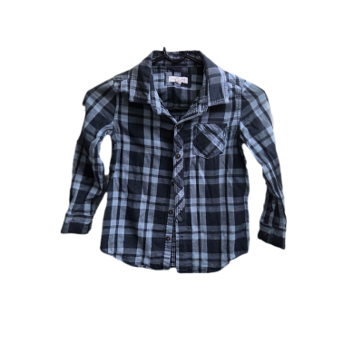 David Jones Boys Blue Plaid Long Sleeve Flannel Shirt Size 6