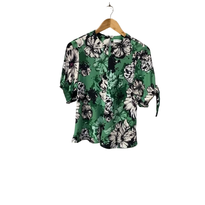 Scanlan Theodore Womens  Size 6 3/4 Sleeve Floral Top Floral / Green 