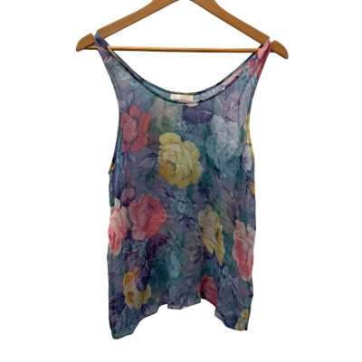 Zimmermann Womens  Size 1 Singlet Top Blue / Multicoloured / Pink  / Purple / Yellow 