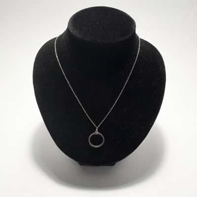   Michael Hill 924 Sterling Silver Open Circle Pendant Necklace 