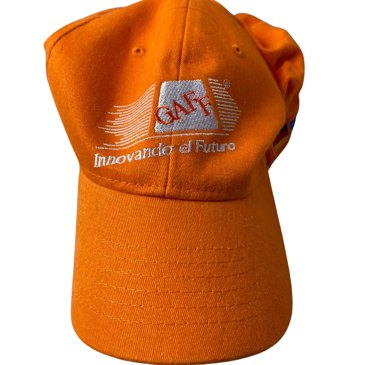 Gaf Hat orange baseball cap featuring an embroidered logo for the company