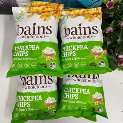Bains Chickpea Chips Sour Cream & Chives 100g x 10 packets