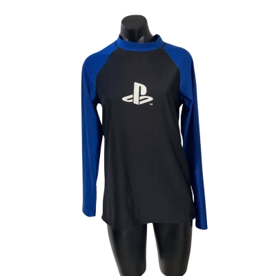  Playstation Kids  Size 16 Sport Top Black  / Blue swim top 