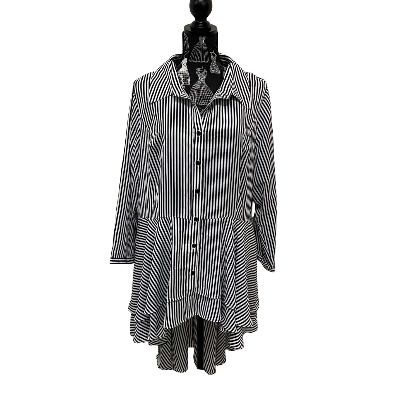 sachin and babi light blue dress Selected Femme Striped Casual Dress, White & Navy main image 0