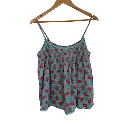 Peter Alexander Womens  Size M Pyjama Tank Top Pattern / Pink  / Turquoise 