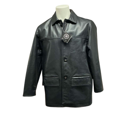 GV Made In Italy Mens Size M PU Leather Jacket Black  