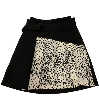 Brand New Cue Womens Black Leopard Print Skirt Size 6 | RRP $225