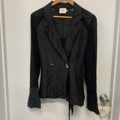 AJE Womens Long Sleeve Blazer Shirt Size 8