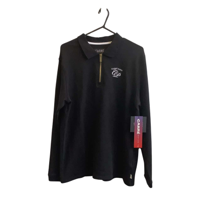 BNWT Carré Men's Size M Long Sleeve Polo Shirt Black  