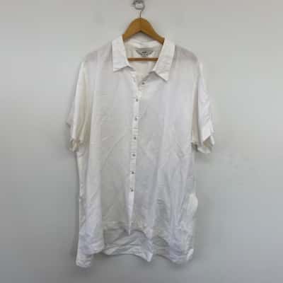 Adrift White Linen Short Sleeve Shirt  Size XXL 