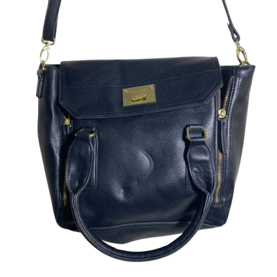  Milleni ladies leather zip bag black 22x25x12 cm