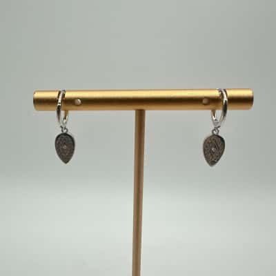 boho Eye With Clear Stone Earrings Stamped S925 