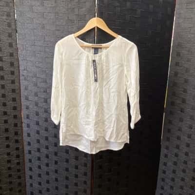  Equinox Womens  Size 10 Long Sleeve Top White 