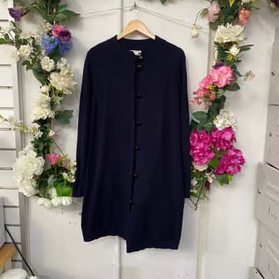 Laura Ashley Womens  Size M Button-down Cardigan Navy Blue 