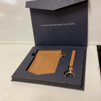 Fox & Leo card wallet and key fob leather gift set