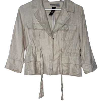 Spiegel Size 6 Beige 100% linen jacket (mark on collar)
