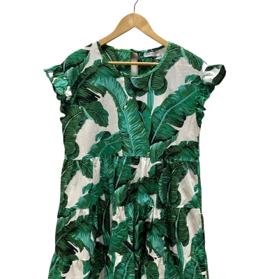 Portofino Ladies Size L Green Floral Dress