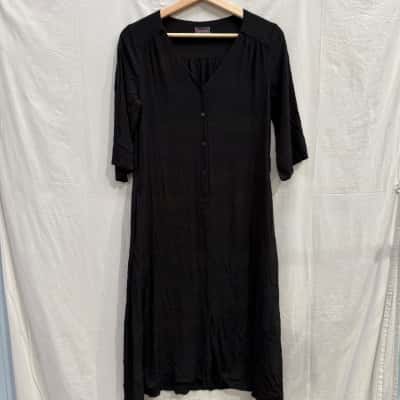 GORMAN Black ‘Camouflaged’ Pocketed Midi Dress Size 8
