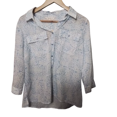 Noni B Womens  Size 12 3/4 Sleeve Shirt Blue 