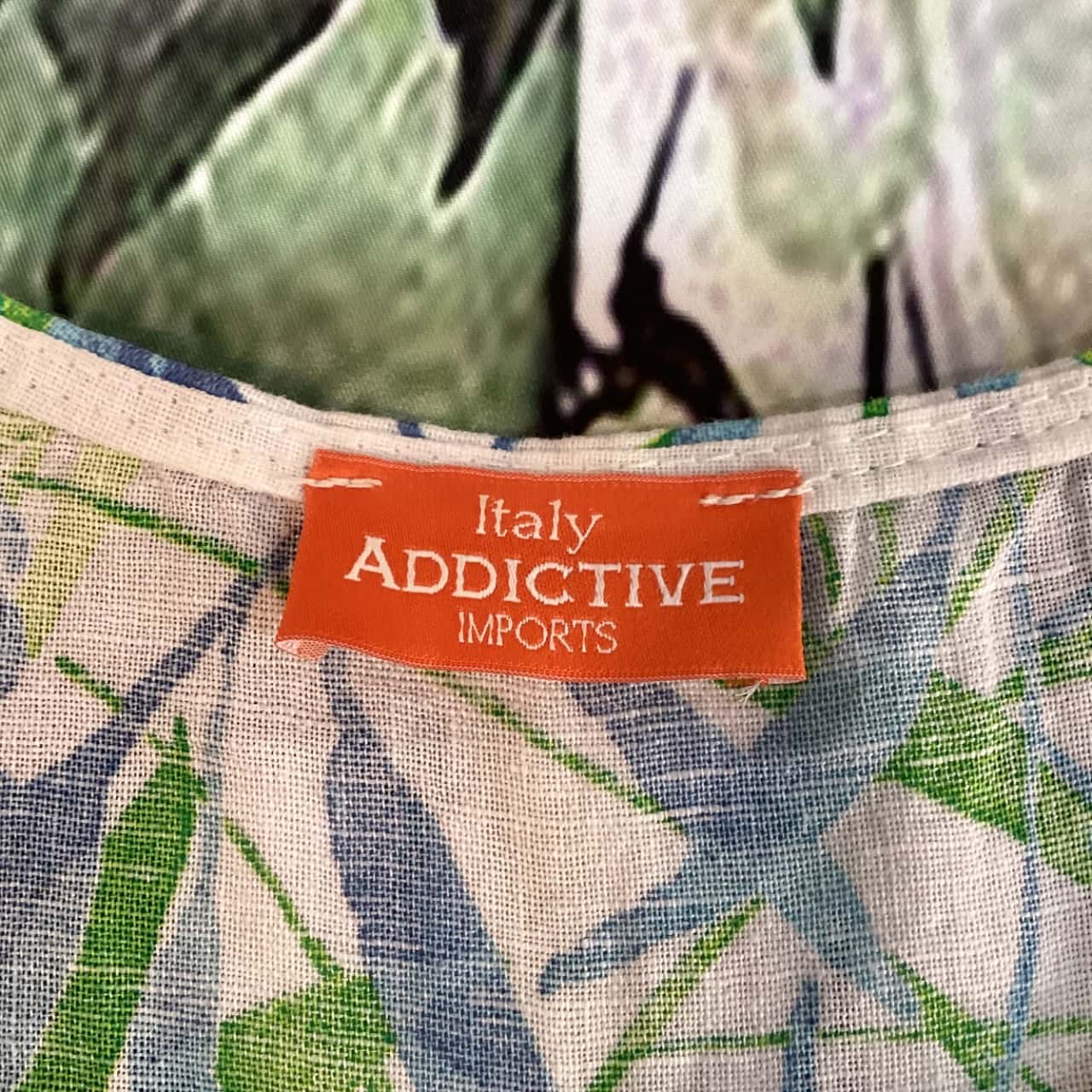 Addictive Italy Womens Size L Top Blue / Green / White (s) - Used Very ...