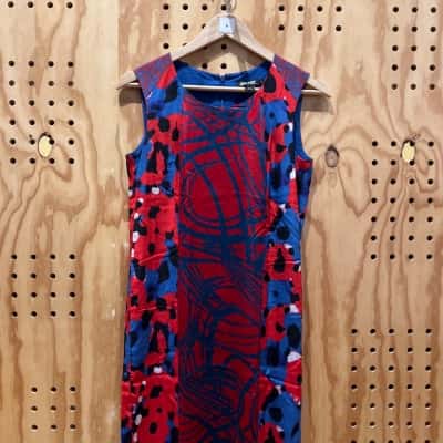 DKNY Womens Vogue 1349 Donna Karan NY Color Blocked, Lined and Sleveless Dress, Size 2