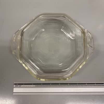 Vintage Agee Pyrex Octagon Shaped Clear Casserole Dish