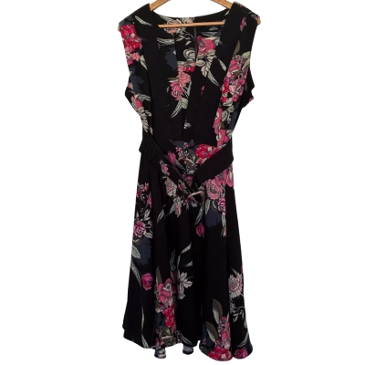 City Chic Size M Black/ Floral Dress