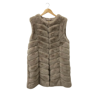 Decjuba Womens  Size M Open Fur Jacket Light Brown 