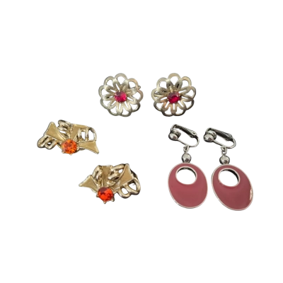 SALE 3 pairs of Clip-on Earrings