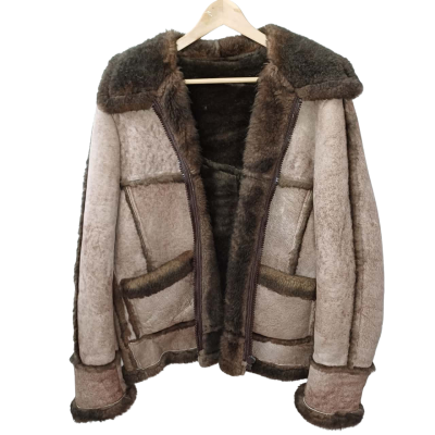 Vintage Heavyweight Wool Woollen Jacket Men's Large Oversized Sherpa Suede Very Good Condition