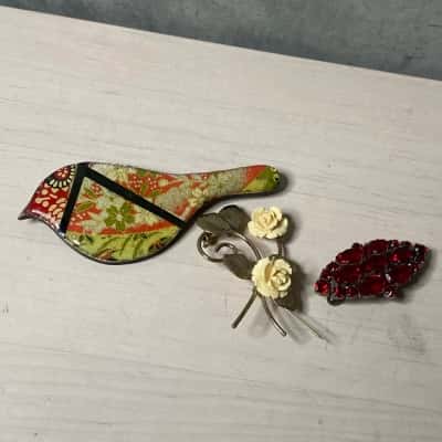 "Bird" 3x Brooch Bundle 