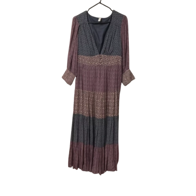 Womens Tigerlily Size 12 Long Sleeve Dress Beige / Blue / Floral / Purple 