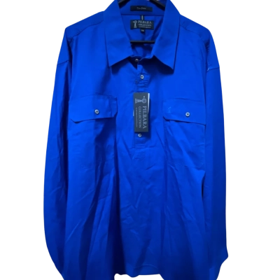 BNWT Pilbara Closed Front Cotton Twill Shirt LS 