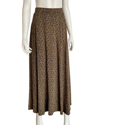 White Stuff Size 8 Maxi Skirt Charcoal Blue/Green and Gold Pattern (environmentally friendly)