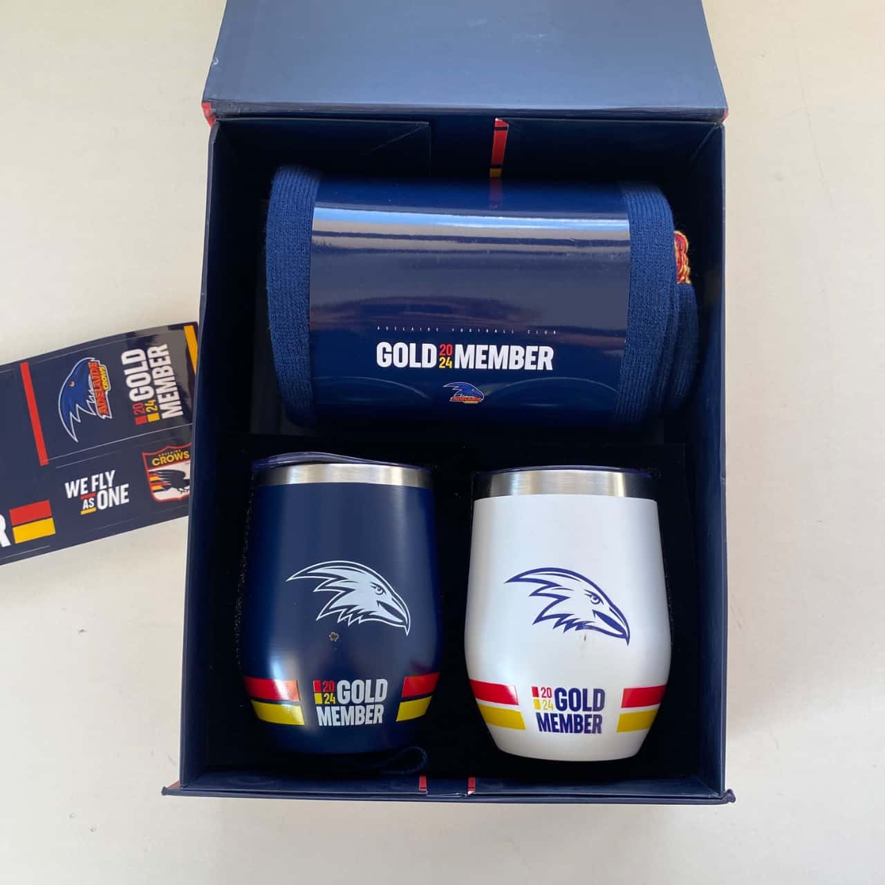 Adelaide Crows 2024 Gold Member Box With Towel And Cups(s) - New