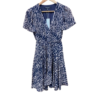 Forever New Navy/Beige Patterned Dress Size 6