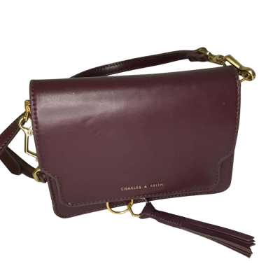 Charles & Keith Womens Handbag Maroon 