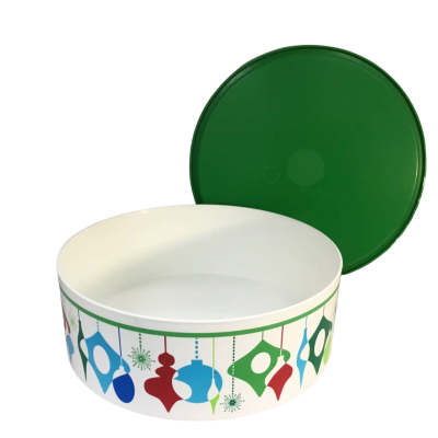 Tupperware Christmas Round Container Approx 22cm diameter 