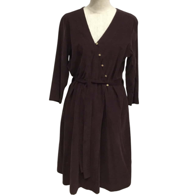 Gorman Corduroy 3/4 Sleeve Dress  Size 12 Maroon 