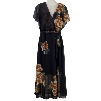 Brand New - City Chic - Womens Black Geniveve Floral Maxi Gegan Dress - Size XS