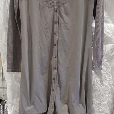 Sunlight Paris size 12/14 Grey Dress with Mesh Sleeves
