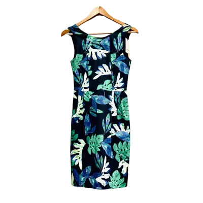 BNWT Marcs, Size 6, Blue / Green Leaf Floral Pattern, Sleeveless, Mini-Dress