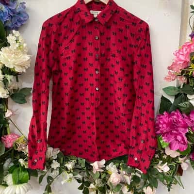 J.Crew Womens  Size 6 Blouse Black  / Red 