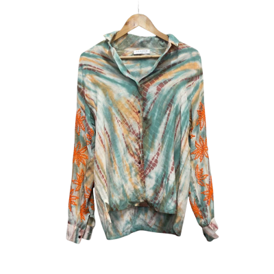 Sandro Womens  Size 1 Silk Long Sleeve Shirt Multicoloured 