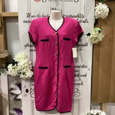 VINTAGE FIND! DiAvanti  Brand! MADE IN AUSTRALIA! BNWT RRP $189.00! Womens  Size 14 Casual Dress / Midi Dress / Short Sleeve Dress  Pink  